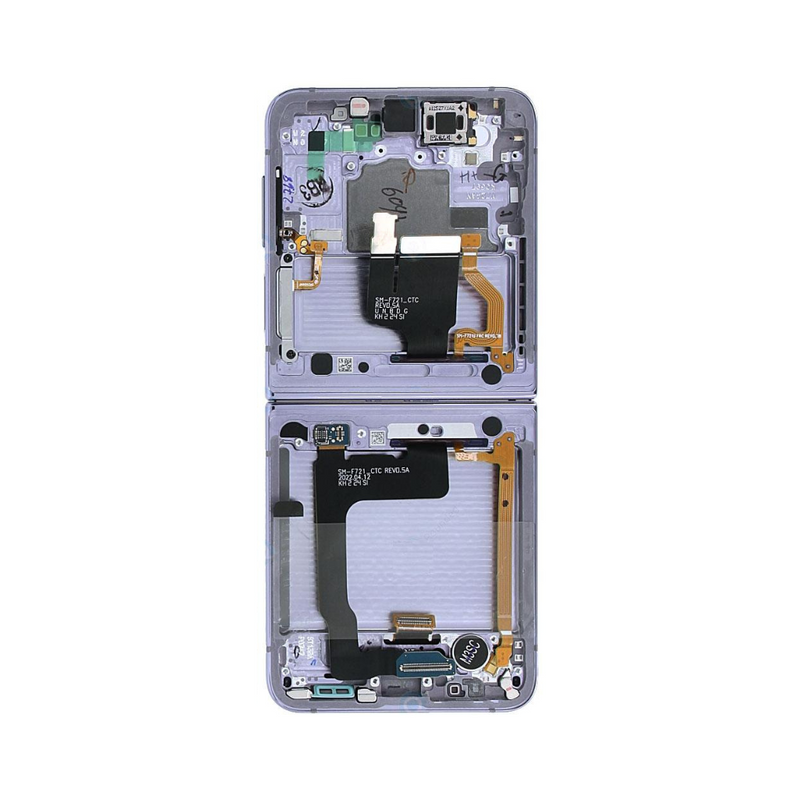 Samsung Galaxy Z Flip 4 - OLED Assembly with Frame - Bora Purple (Service Pack)