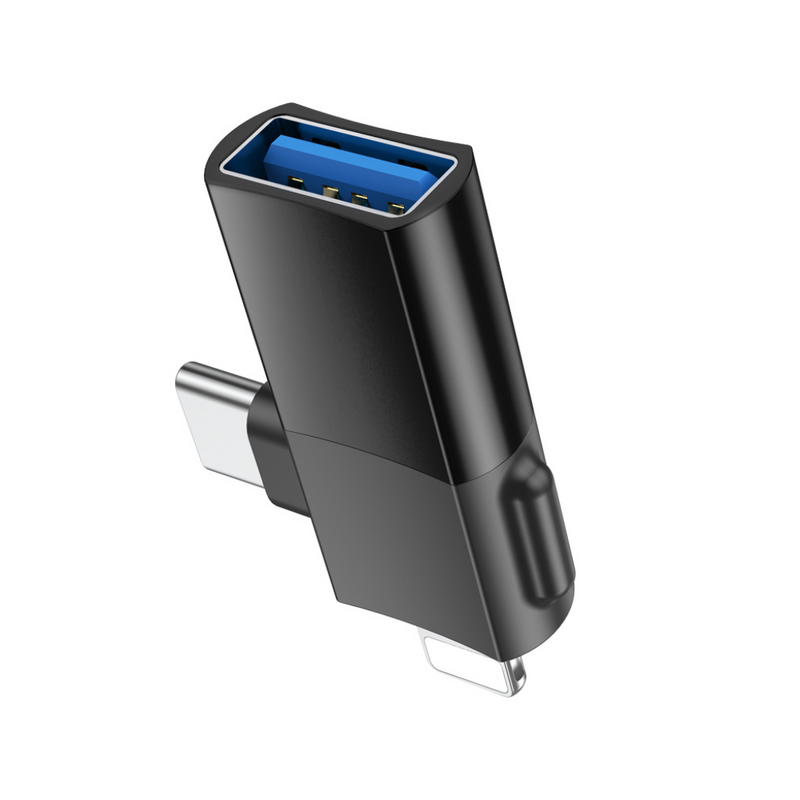 Hoco UA17 iP Male/Type-C Male to USB Female 2 in 1 Adapter