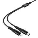 Hoco X123 Victory 2-in-1 Charging Cable(C to iP+C)