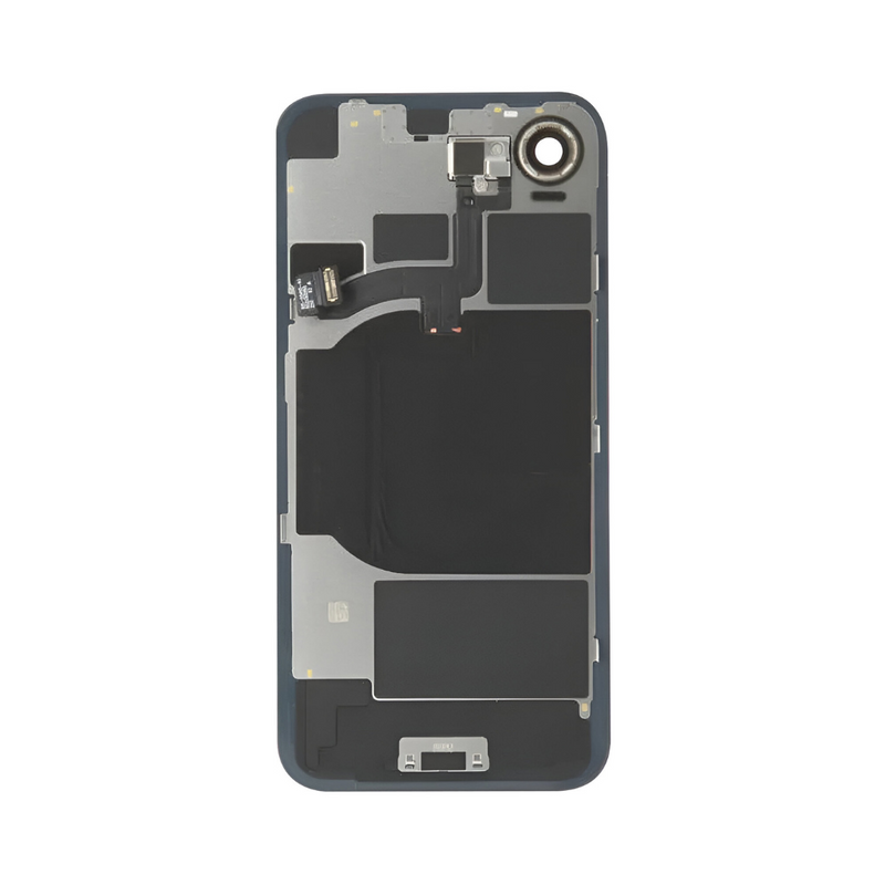 iPhone 16e Back Glass With Steel Plate, Wireless NFC Charging MagSafe Magnet & Flashlight Flex (Black)