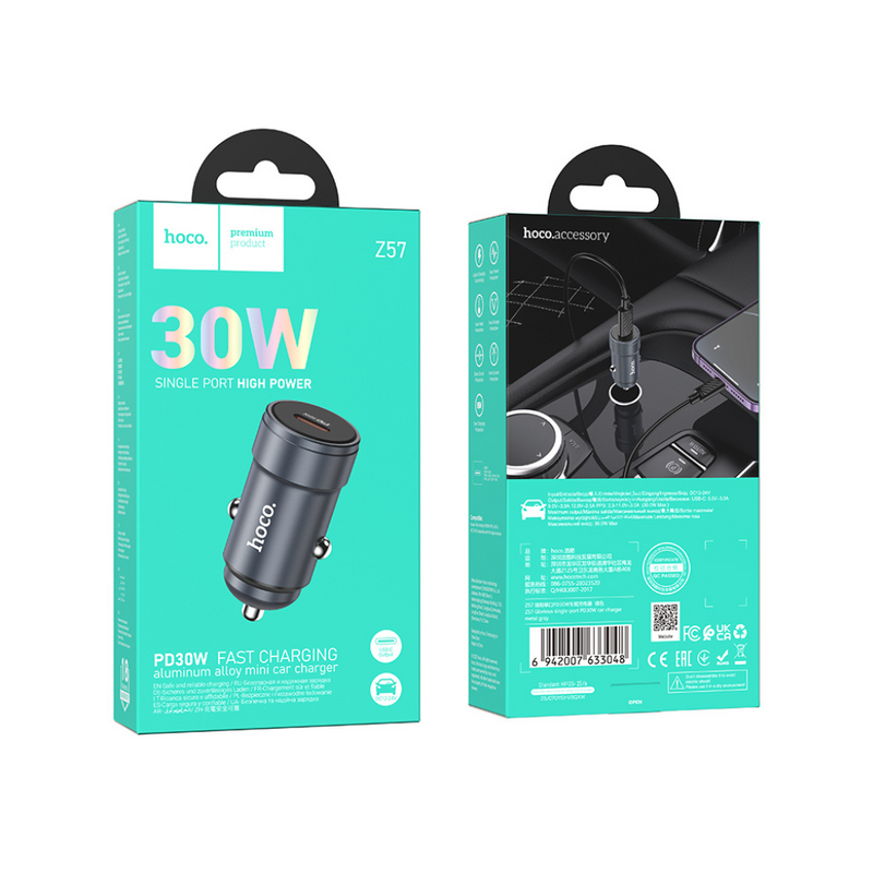 Hoco Z57 Glorious single-port PD30W Car Charger Set (C to C)