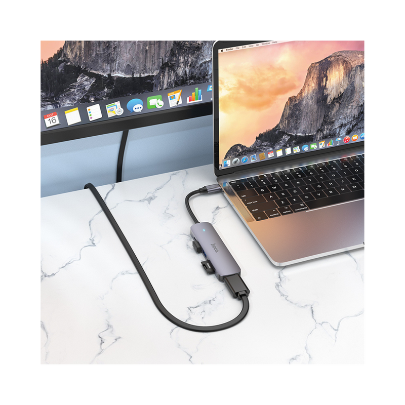 Hoco HB28 Type-C Multi-function Converter (HDTV+USB3.0+USB2.0+SD+TF+PD)