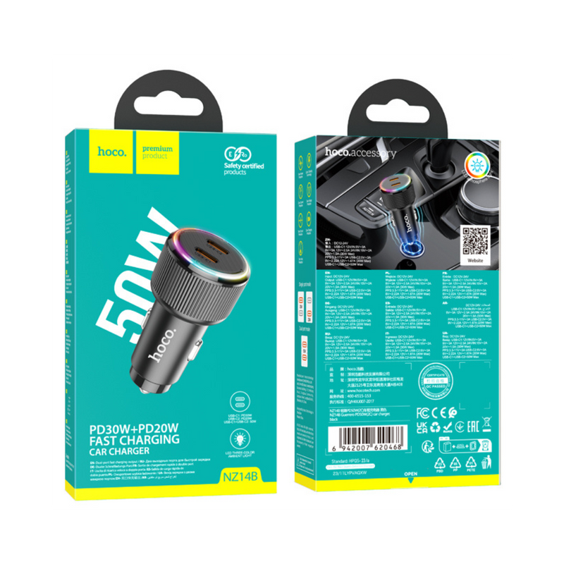Hoco NZ14B Guerrero PD50W(2C) Car Charger