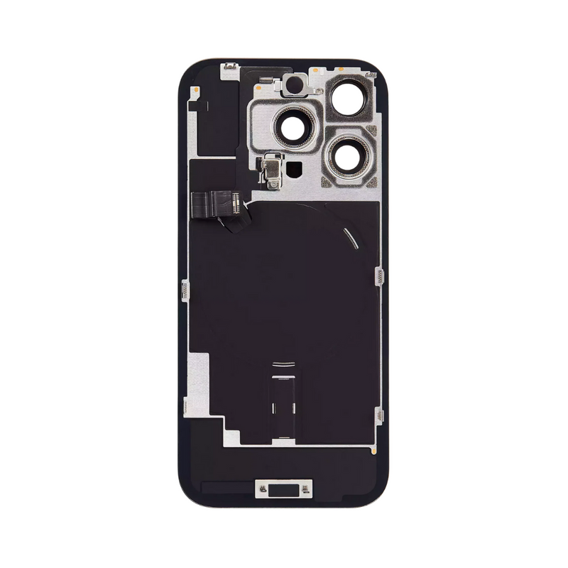 iPhone 16 Pro Back Glass With Steel Plate, Wireless NFC Charging MagSafe Magnet & Flashlight Flex (White Titanium)