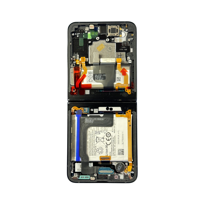 Samsung Galaxy Z Flip 4 - OLED Assembly with Frame - Graphite (Service Pack)