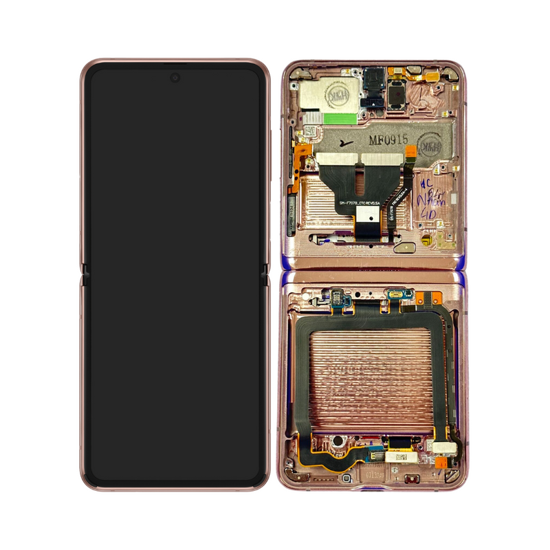 Samsung Galaxy Z Flip 5G - OLED Assembly with Frame - Compatible with all carriers - Mystic Bronze (Service Pack)