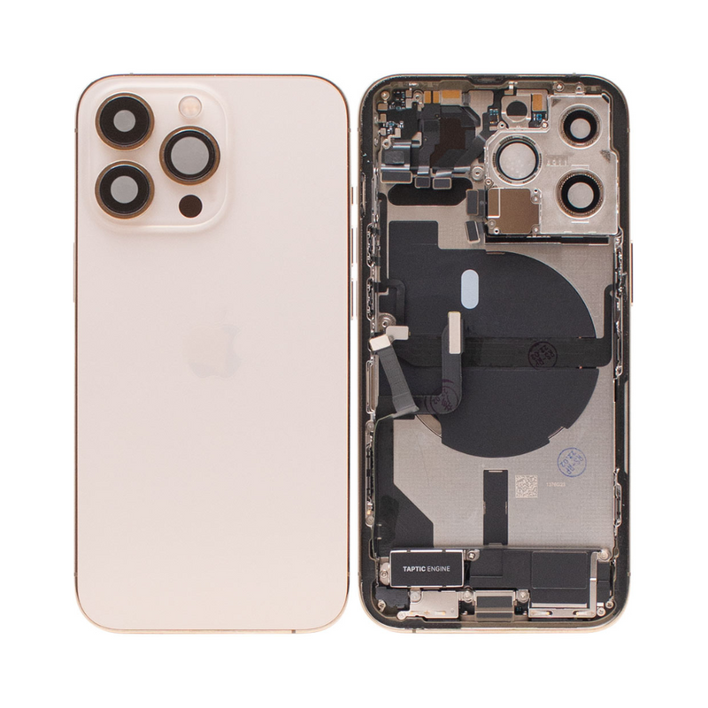 OEM Pulled iPhone 13 Pro Max Housing (A-/B+ Grade) with Small Parts Installed - Gold (with logo)