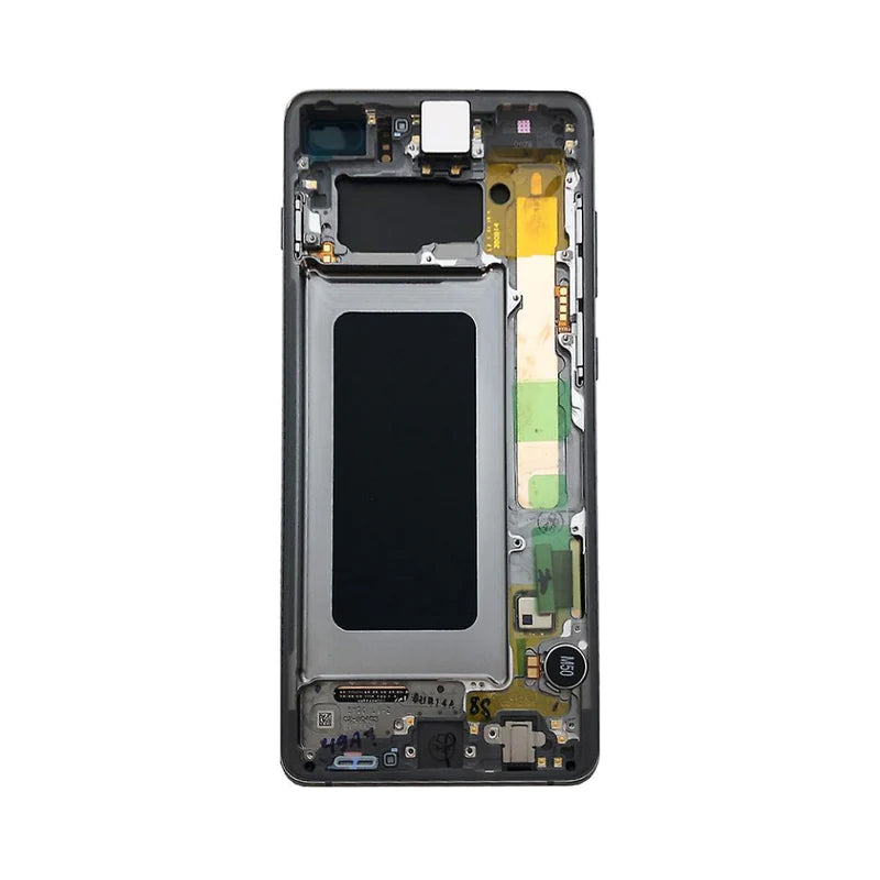 Samsung Galaxy S10 Plus - OLED Assembly with Frame (Compatible with all carriers) Prism Black (Service Pack)