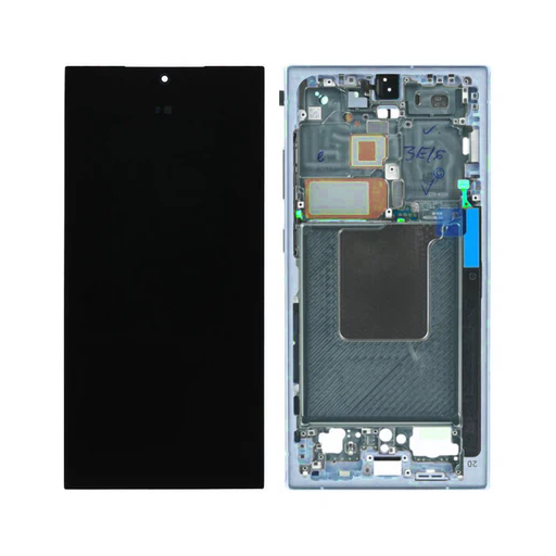 Samsung Galaxy S24 Ultra - OLED Assembly with frame (Glass Change) - Titanium Blue