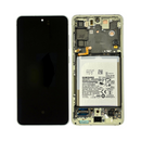 Samsung Galaxy S21 FE - OLED Screen Assembly with Frame Olive (Service Pack)