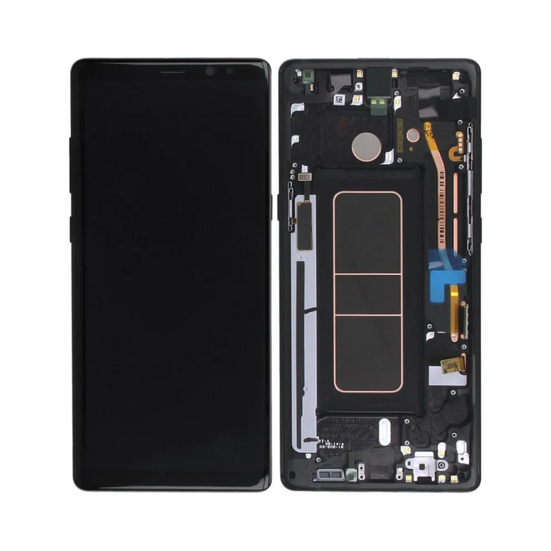 Samsung Galaxy Note 8 - OLED Assembly with frame Midnight Black (Glass Change)