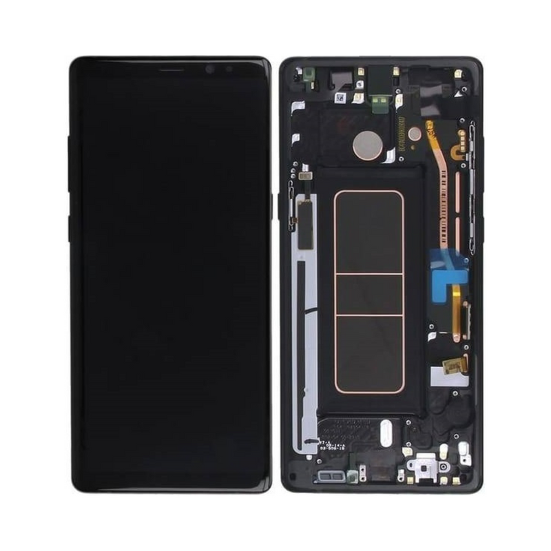 Samsung Galaxy Note 9 - OLED Assembly with frame Midnight Black (Glass Change)