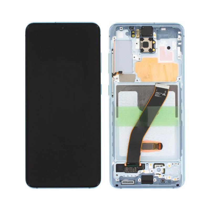 Samsung Galaxy S20 5G - Original Pulled OLED Assembly with frame Cloud Blue - (A Grade)