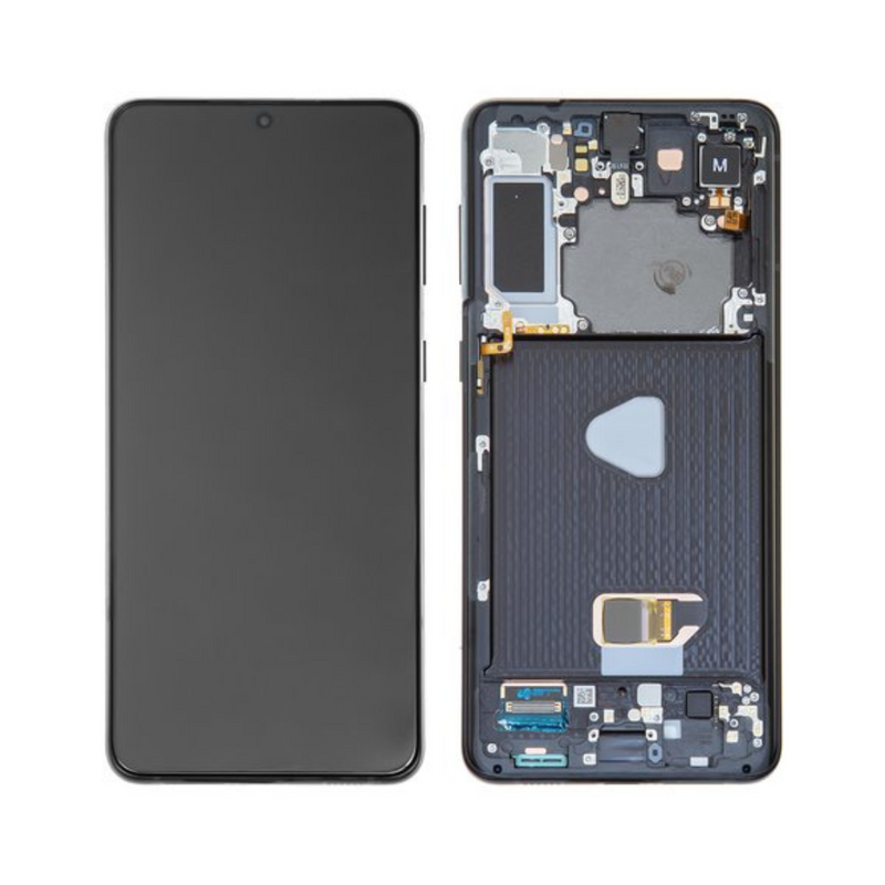 Samsung Galaxy S21 Plus - OLED Screen Assembly with Frame Phantom Black (Service Pack)