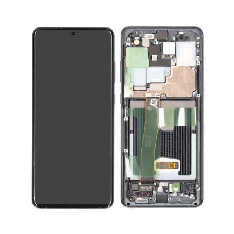 Samsung Galaxy S20 Ultra 5G - Original Pulled OLED Assembly with frame Grey - (B Grade)