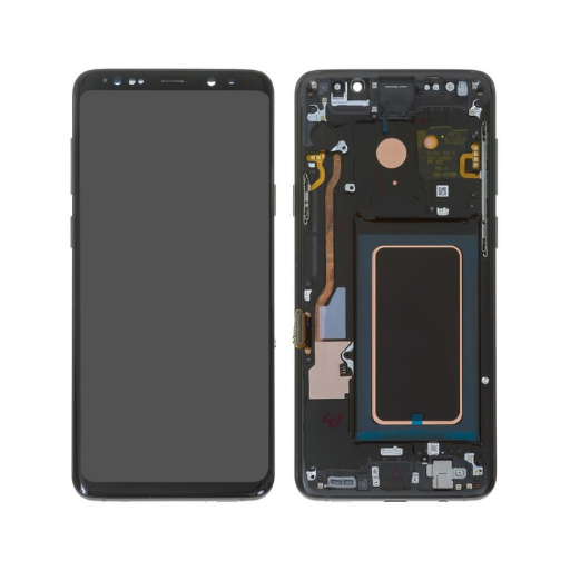 Samsung Galaxy S9 Plus - OLED Assembly with Frame (Compatible with all carriers) Midnight Black (Glass Change)