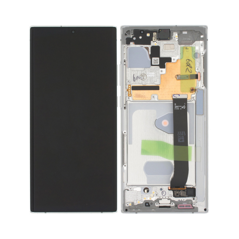 Samsung Galaxy Note 20 Ultra 5G - OLED Assembly with frame Mystic White - (B Grade)