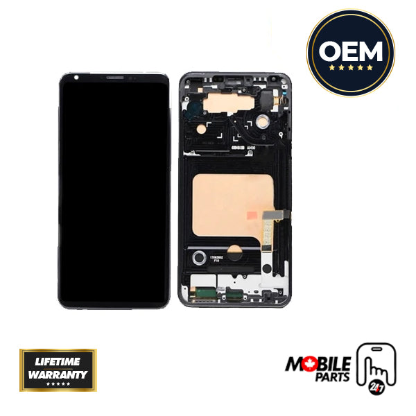 LG V30 LCD Assembly - Original with Frame (Black)