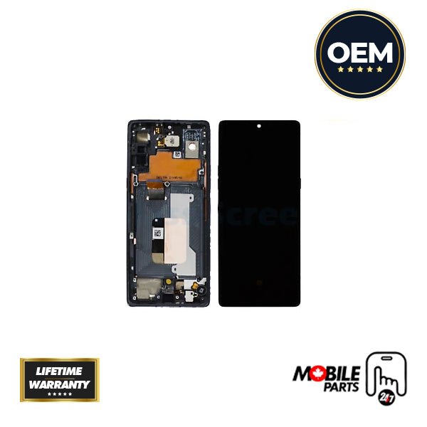 LG Velvet 5G OLED Assembly - Original with Frame (Grey)