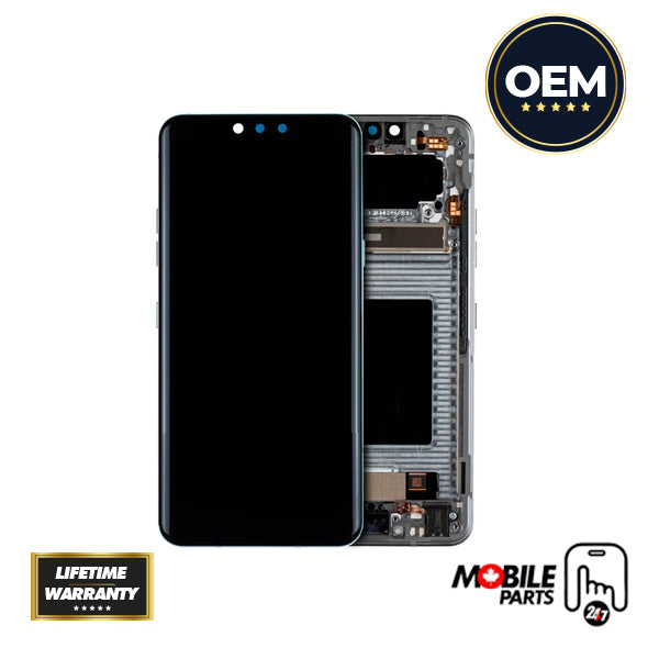 LG G8 ThinQ LCD Assembly - Original with Frame (Grey)