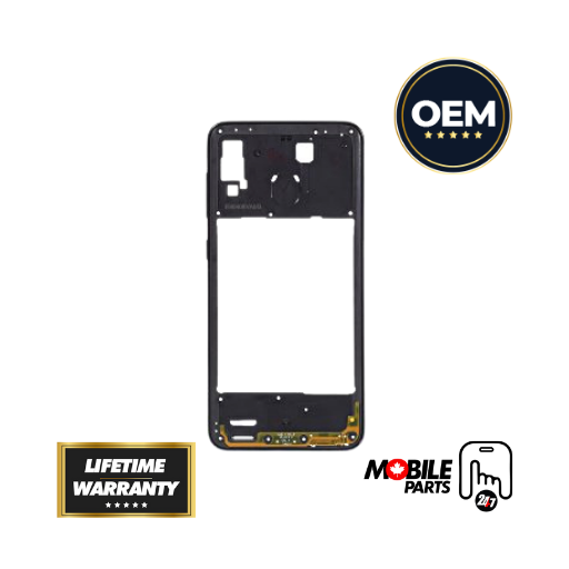 Samsung Galaxy A20 Mid-Frame Housing (Black) - Original