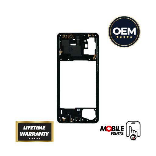 Samsung Galaxy A71 Mid-Frame Housing (Crush Black) - Original