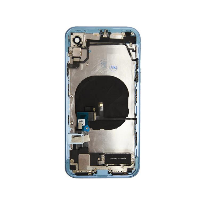 OEM Pulled iPhone XR Housing (B Grade) with Small Parts Installed - Blue (with logo)