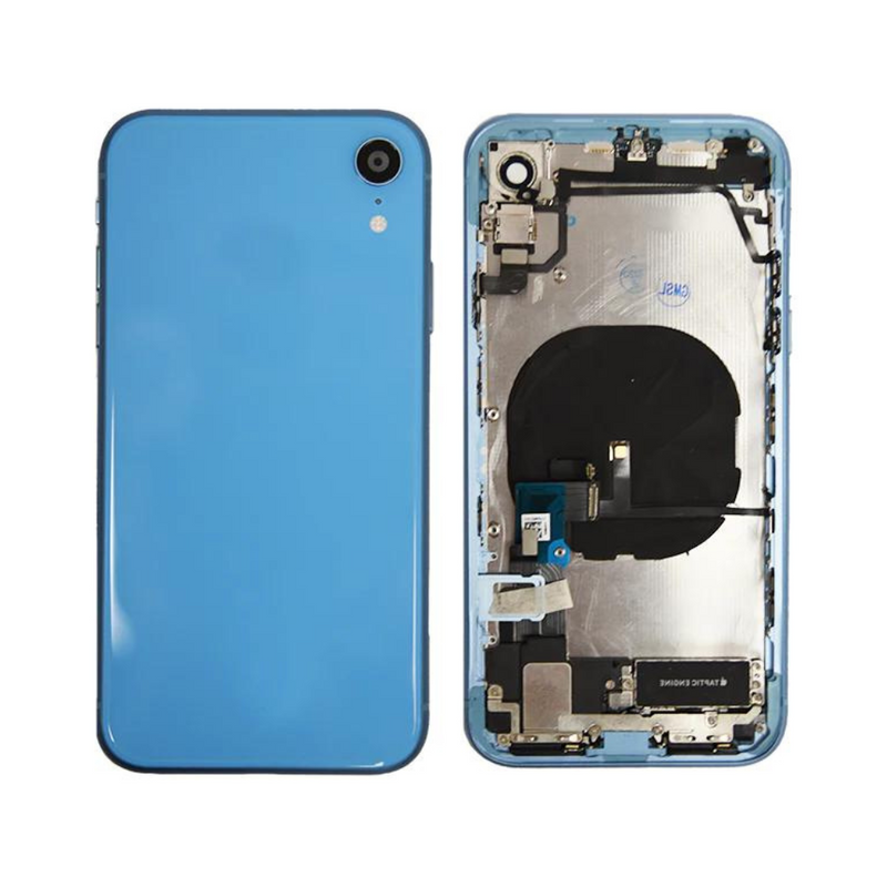 OEM Pulled iPhone XR Housing (A Grade) with Small Parts Installed - Blue (with logo)