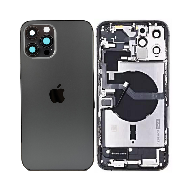 OEM Pulled iPhone 12 Pro Max Housing (B Grade) with Small Parts Installed - Graphite (with logo)