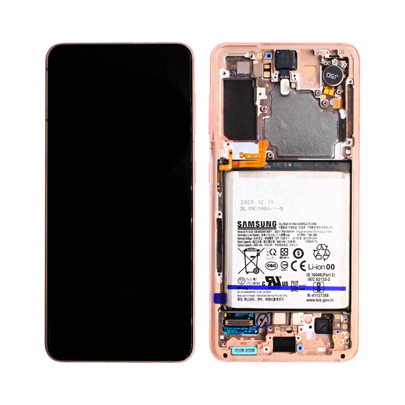 Samsung Galaxy S21 - OLED Screen Assembly with Frame Phantom Pink (Service Pack)