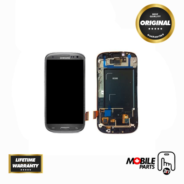 Samsung Galaxy S3 - Original LCD Assembly with frame Titanium Grey