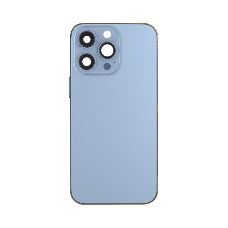 OEM Pulled iPhone 13 Pro Max Housing (B Grade) with Small Parts Installed - Sierra Blue (with logo)