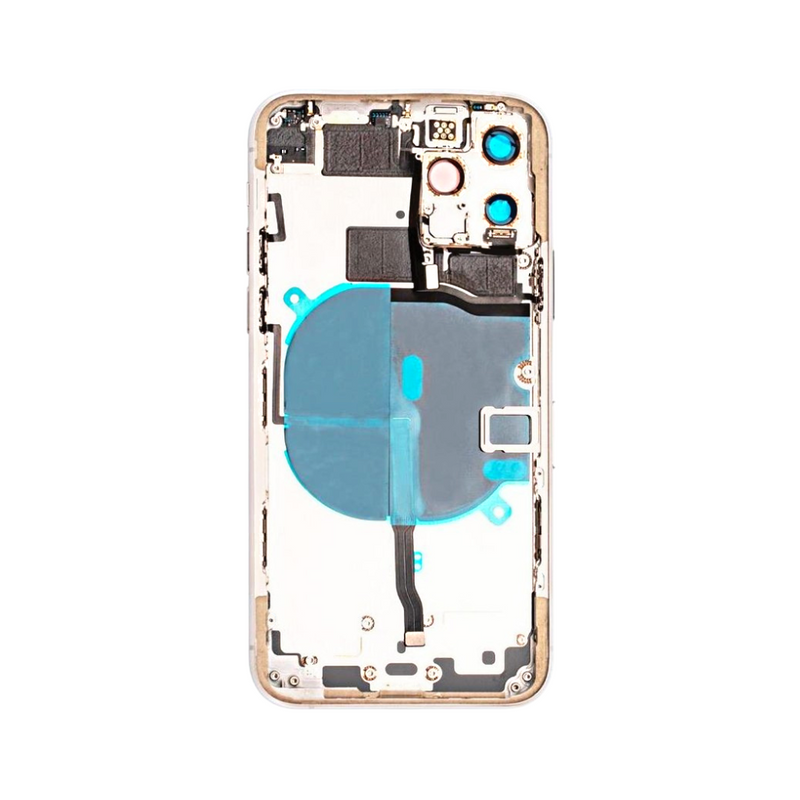 OEM Pulled iPhone 11 Pro Max Housing (B Grade) with Small Parts Installed - Silver (with logo)