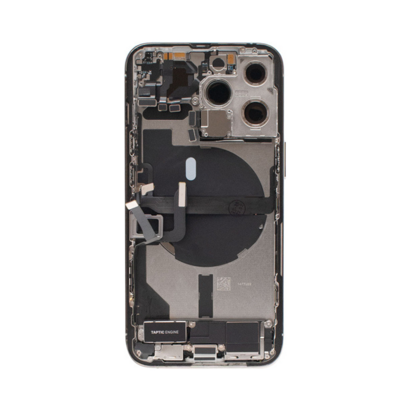 OEM Pulled iPhone 13 Pro Max Housing (B Grade) with Small Parts Installed - Silver (with logo)