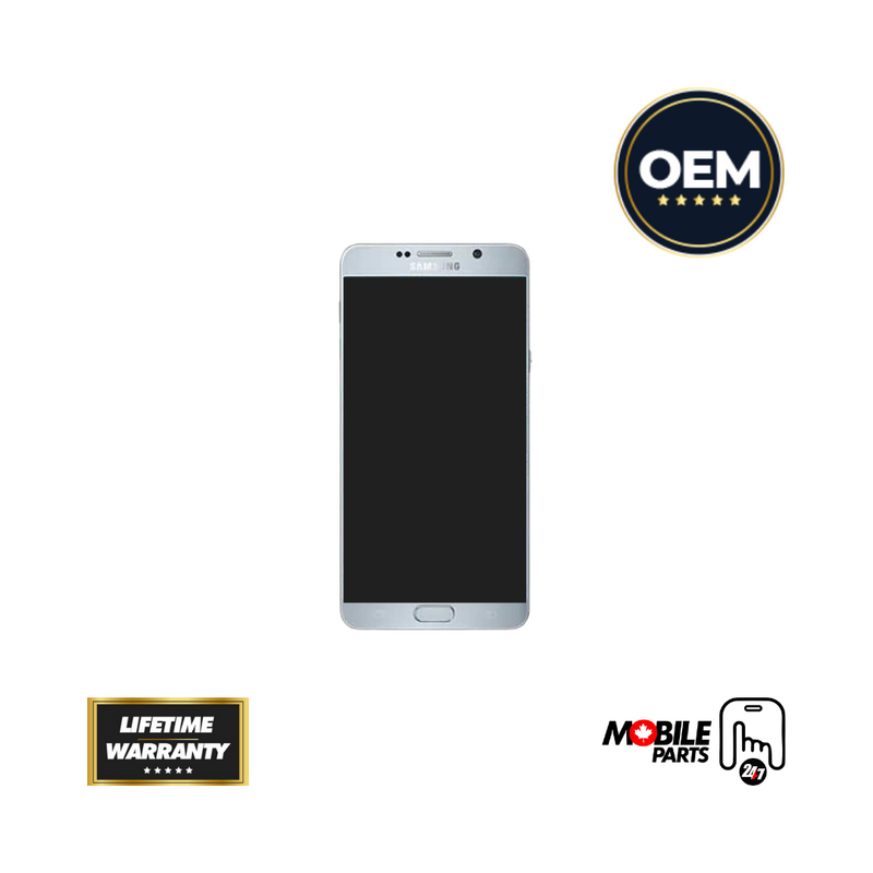 Samsung Galaxy Note 5 - OLED Assembly with frame Silver Titanium (Glass Change)