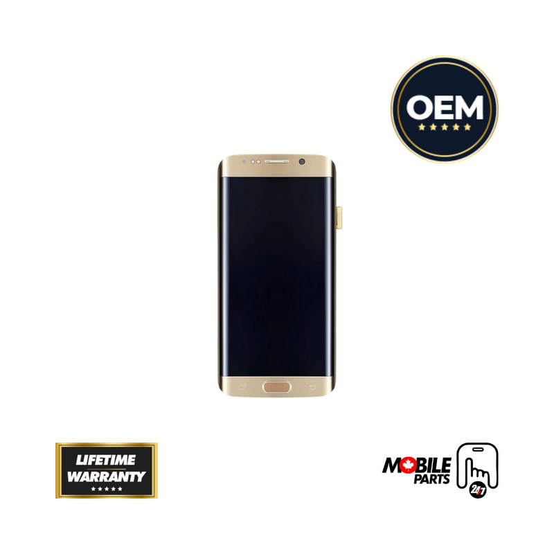 Samsung Galaxy S6 Edge - OLED Assembly with Frame (Compatible with all carriers) Gold Platinum (Glass Change)