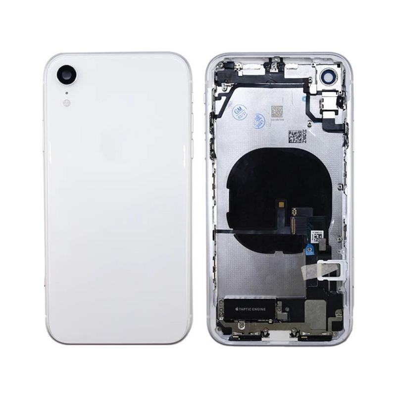 OEM Pulled iPhone XR Housing (A Grade) with Small Parts Installed - White (with logo)