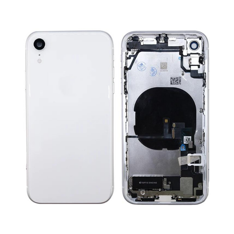 OEM Pulled iPhone XR Housing (B Grade) with Small Parts Installed - White (with logo)