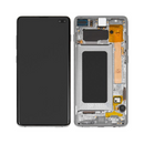 Samsung Galaxy S10 Plus - OLED Assembly with Frame Ceramic White (Service Pack)
