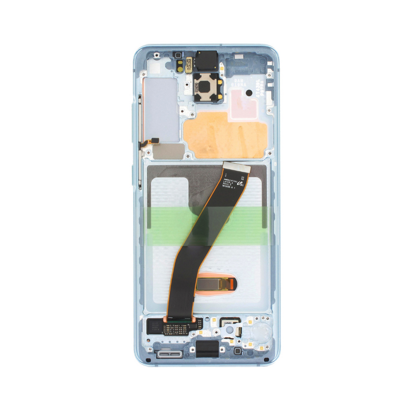 Samsung Galaxy S20 5G - OLED Assembly with Frame (Compatible with all carriers) Cloud Blue (Glass Change)