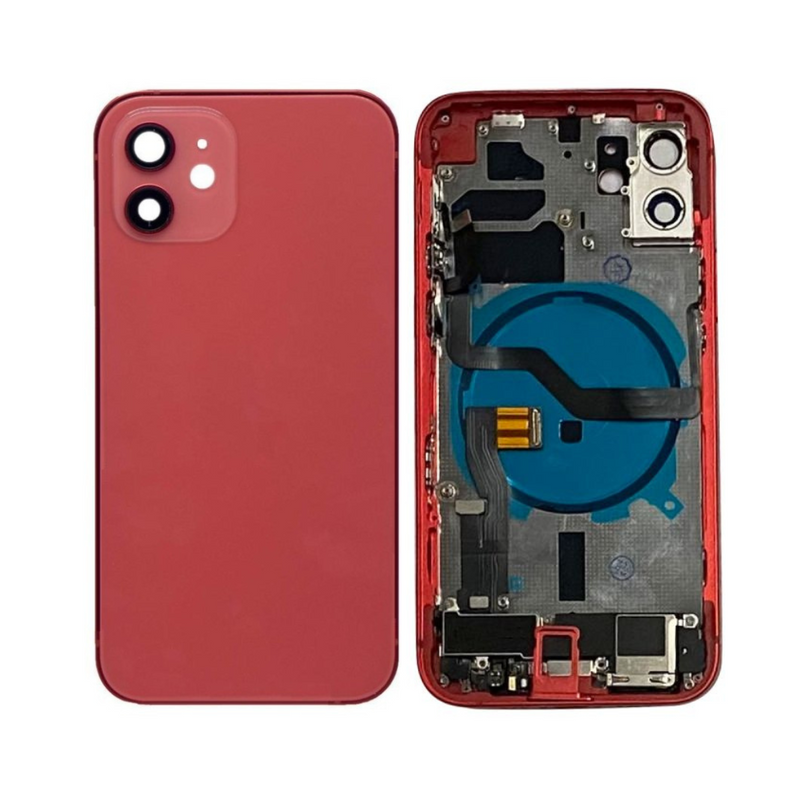 OEM Pulled iPhone 12  Housing (B Grade) with Small Parts Installed - Red (with logo)