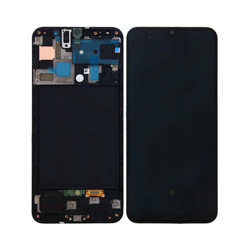 Samsung Galaxy A50 - OLED Screen Assembly with Frame Black (Service Pack)