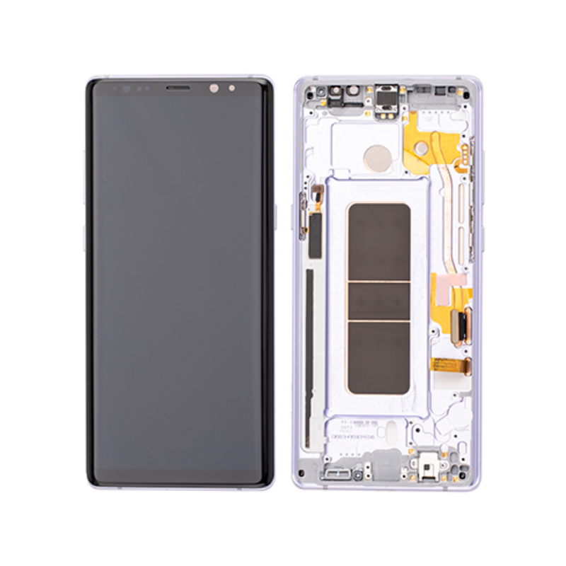 Samsung Galaxy Note 8 - OLED Assembly with frame Orchid Grey (Glass Change)