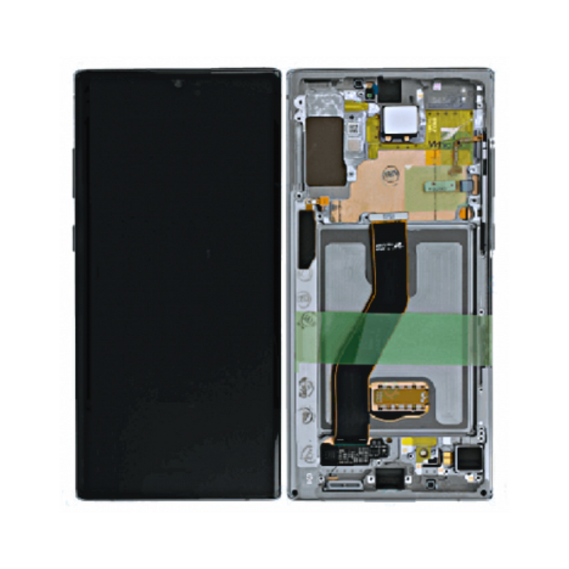 Samsung Galaxy Note 10 Plus - OLED Assembly with frame Aura Glow (Glass Change)