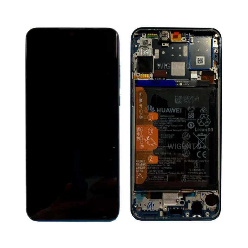 Huawei P30 Lite LCD Assembly - Original with Frame (Midnight Black) [FHD-B]