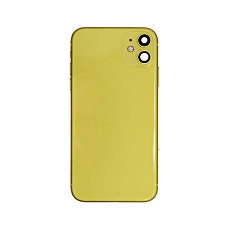 OEM Pulled iPhone 11 Housing (A Grade) with Small Parts Installed - Yellow (with logo)