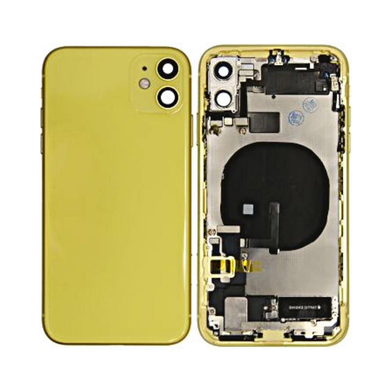 OEM Pulled iPhone 11 Housing (B Grade) with Small Parts Installed - Yellow (with logo)